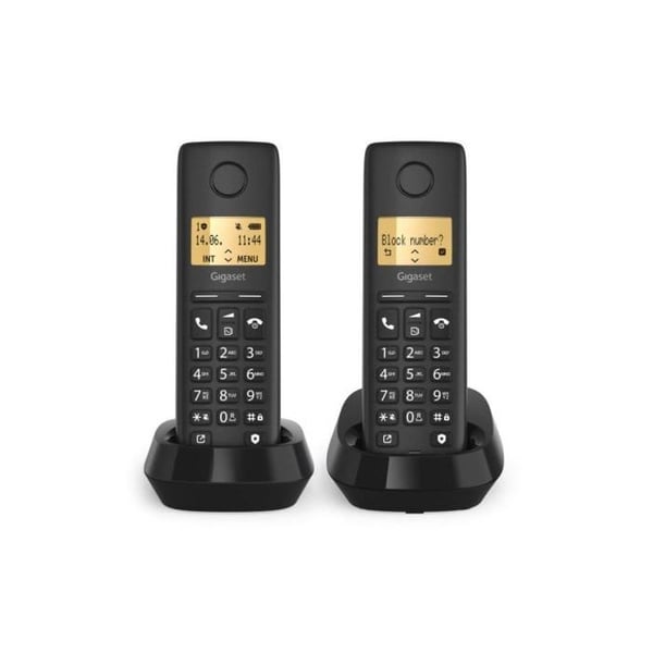 Gigaset basic 100 DUO - Fast telefon 2 handsets Svart