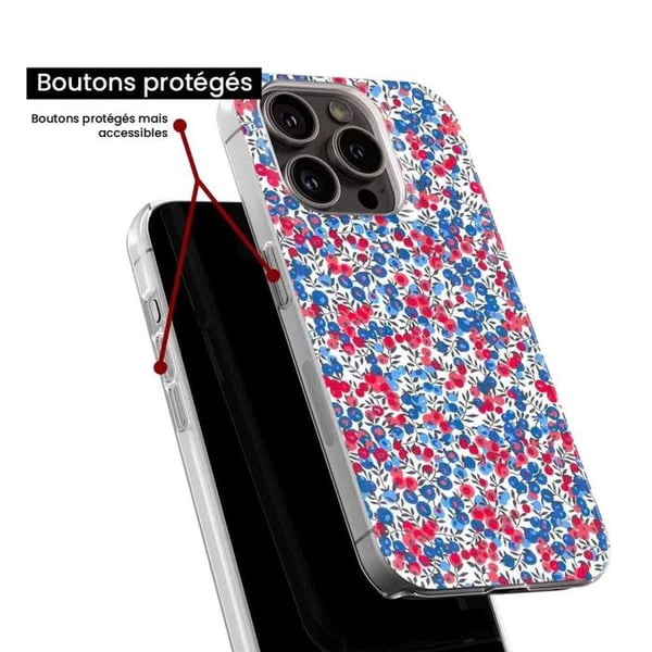 1001Coques - Silikonskal kompatibelt med Samsung Galaxy A72 4G - Liberty Wiltshire blå mönster - Originaldesign tryckt i Frankrike