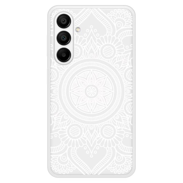 Siliconförstärkt tryckt fodral kompatibelt med Samsung Galaxy A15 Mandala vit