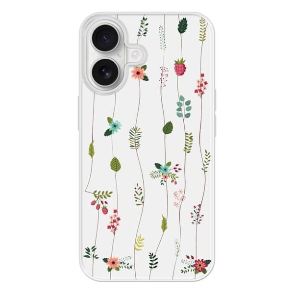 Siliconförstärkt tryckt skal kompatibelt med Apple iPhone 16 Blommönster