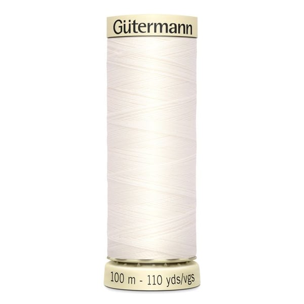 Set med 5 spolar 100m Tråd 100% polyester Gutermann Ref 788988 - Att 111 - bröllopsvit