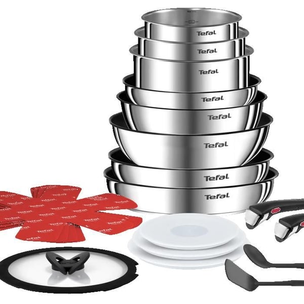 Tefal Ingenio Emotion, köksset 20 delar, induktion, avtagbara handtag, rostfritt stål L897SJ04