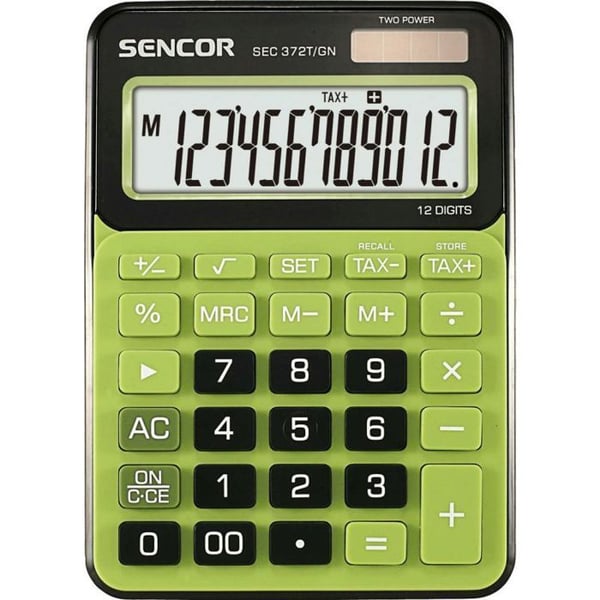 Miniräknare - SENCOR - SEC 372GN - Skärm 12 siffror - Bärbar - Lätt 120g
