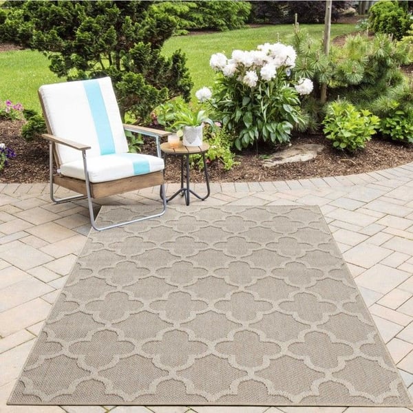 Matta Balkong Kök Terrasser Utomhus Inomhus skandinavisk Design Beige (Dimension: 160x230 cm)