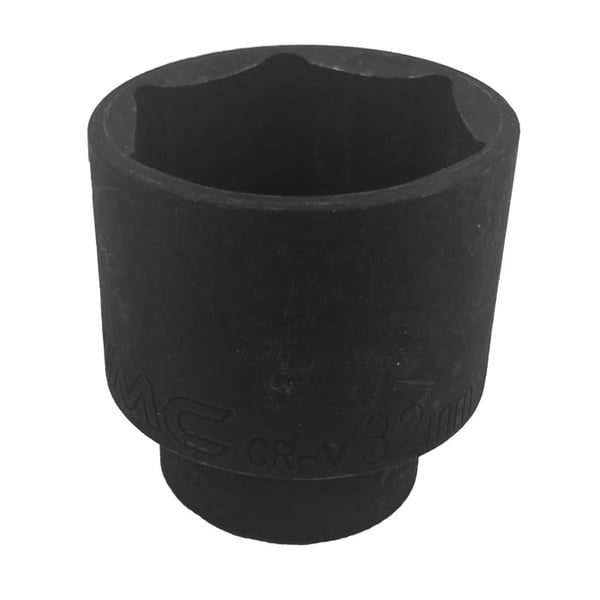 Hylsa 32 mm - WMC - 1/2" - 6-sidor - Kort - Krom-vanadium stål - Svart - Manuell användning