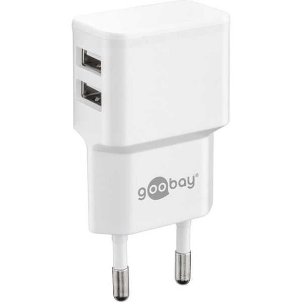 Goobay 44952 USB-oplader - Udgangsstrøm 2,4 A - 2 x USB 2.0 type A hun