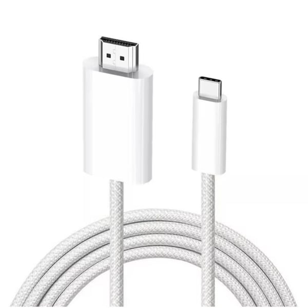 PH26 USB-C till HDMI-kabel [4K/60Hz] nylonflätad kompatibel med Huawei Mate 20X 5G Full HD/3D – längd 1.8m