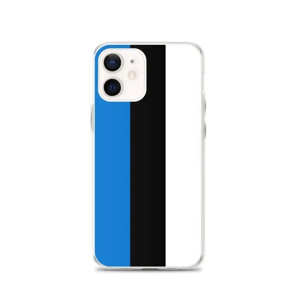 Mobilskal – Estlands flagga – Kompatibel med iPhone 12 – Mjukt fodral – Slitstarkt och stötresistent – Silikon – Pixelforma