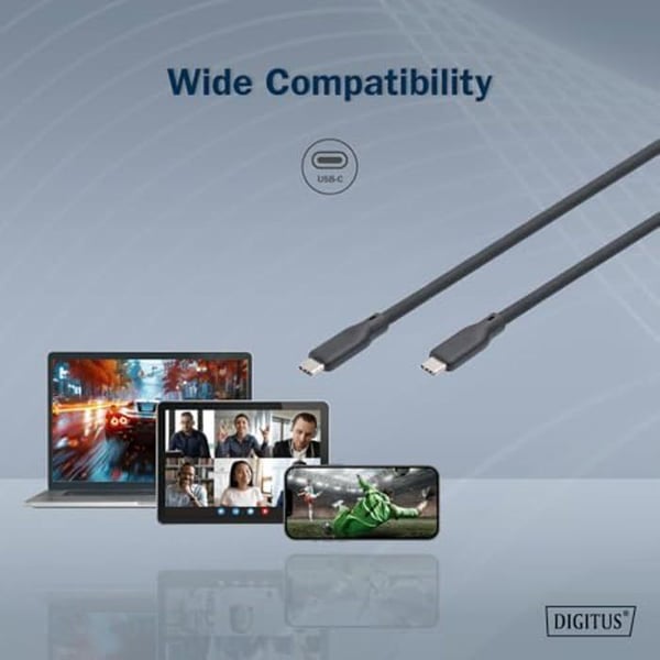 USB 4.0 anslutningskabel - DIGITUS - 2m - 20 Gbit/s - 240W Power Delivery - Flexibel silikon