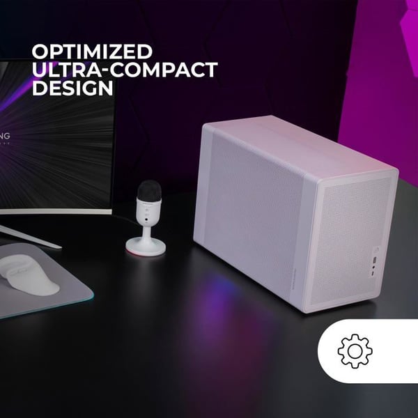 Mini Tower Chassi - MARS GAMING - MC-XPRO - Vit - Luftig Design - Optimering av Luftflöde