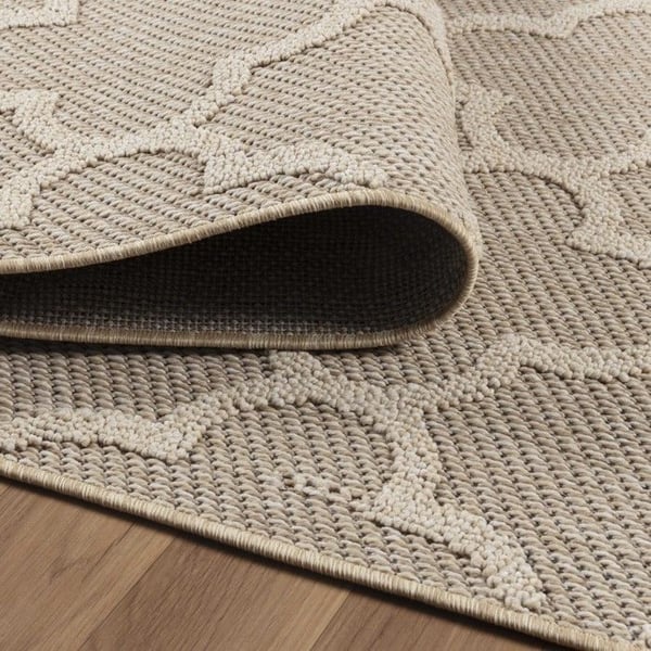 Matta Balkong Kök Terrasser Utomhus Inomhus skandinavisk Design Beige (Dimension: 160x230 cm)
