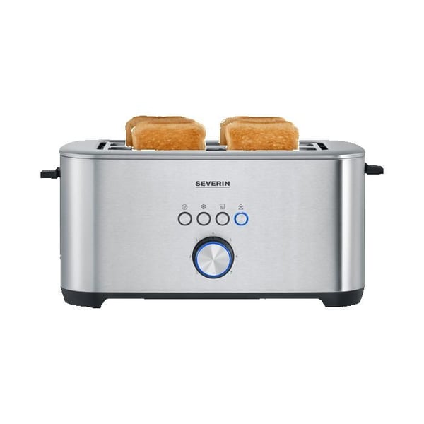 Brødrister 4 skiver XXL - SEVERIN - AT2621 - Bagelfunktion, automatisk centrering af skiver, 7 niveauer, rustfrit stål