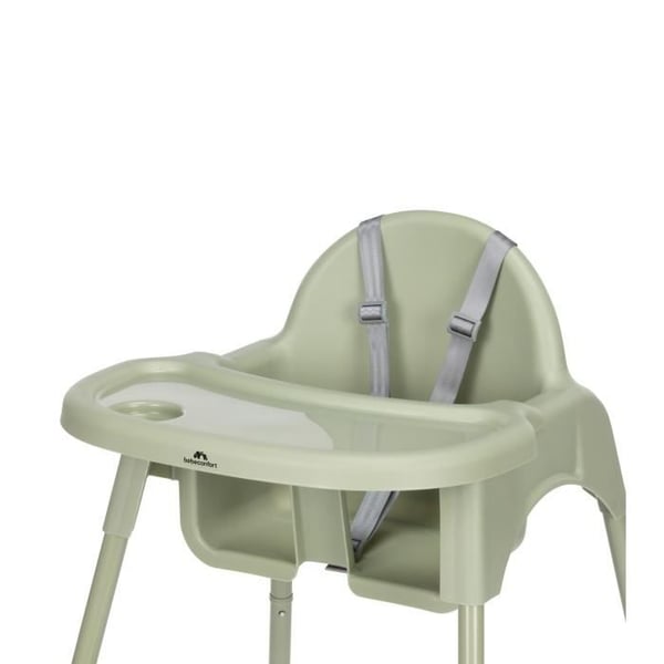 BEBECONFORT Meely Højstol til baby 2 i 1, udviklingsvenlig til lille stol, Fra 6 måneder til 3 år (15kg), Mineral Grøn