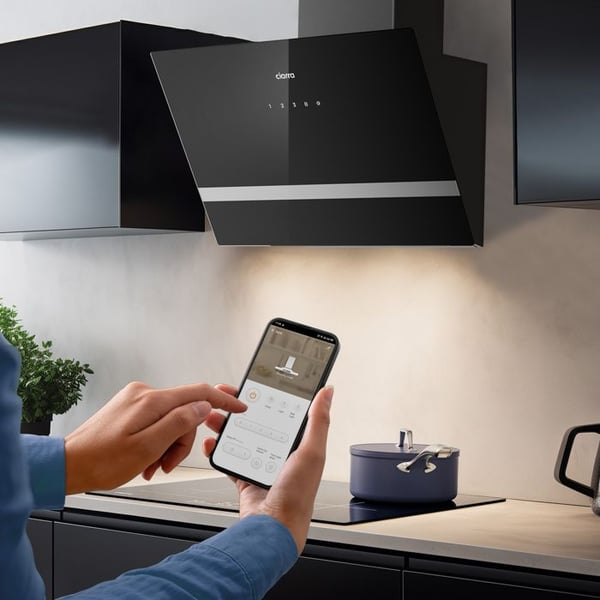 CIARRA Extraktor Huv Booster 650m3/h A+++ Wi-Fi Huv APP Kontroll 4 hastigheter Återvinning Svart