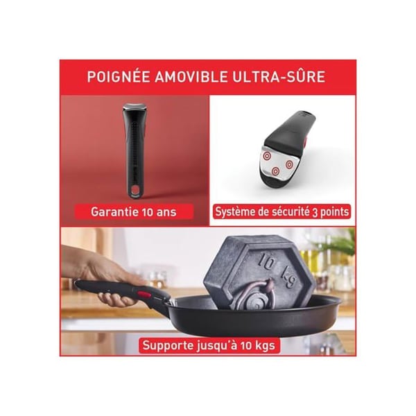 Tefal Ingenio Emotion, Grydesæt 20 stk, Induktion, Aftagelige håndtag, Rustfrit stål L897SJ04