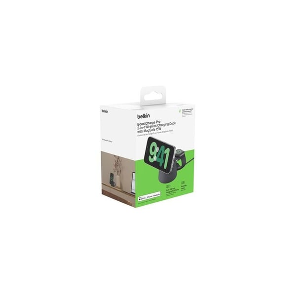 Laddstation - MagSafe - 2-i-1 - Snabbladdning - Laddning av AirPods - Grå/Svart