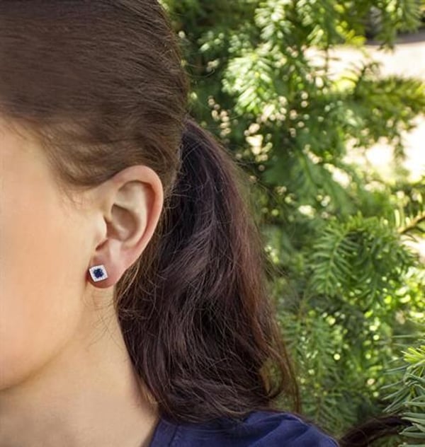 Örhängen - BENETO - AGUP1552S - Silver 925 - Zirkon Kubisk - Blå Sten