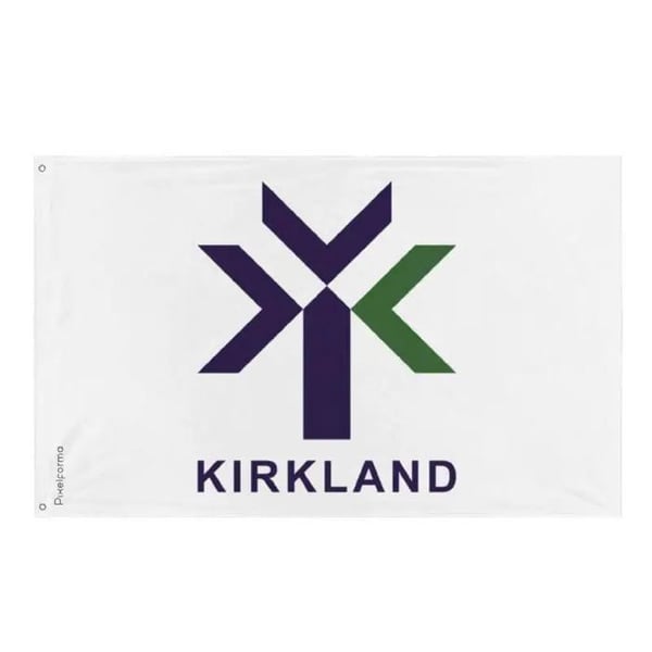 Kirkland Flagga – 96 x 144 cm – Hållbar Polyester – 2 Metallöglor – Inomhus / Utomhus – Pixelforma