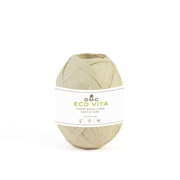 DMC - Raphia Eco Vita Raffia 50g Trikå Virkning Vävning Makramé Col. 032 beige