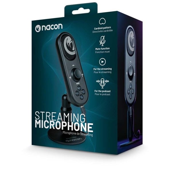 Mikrofon USB - NACON - Streaming PC - Kardioid - Justering av gain - Kompakt design