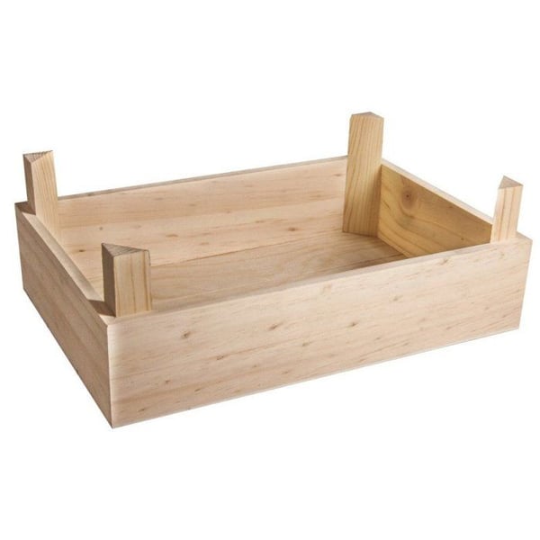 Trälåda med ribbstruktur, FSC 100%, 28x19x10cm