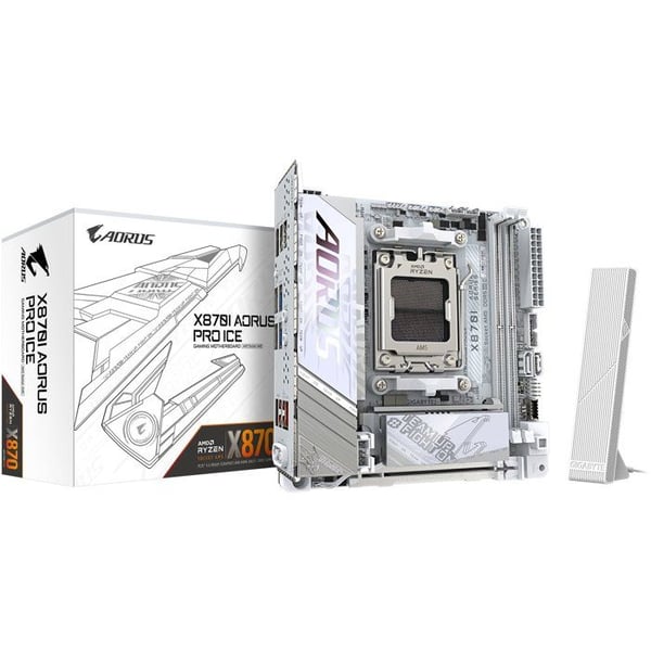 Moderkort - GIGABYTE - X870I AORUS PRO ICE - Mini-ITX-format - Chipset AMD X870 - DDR5 & PCIe 5.0 - WiFi 7