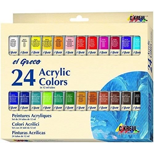 Akvarellfärg - KREUL - C.KREUL 28253 - 24 tuber om 12 ml - Glansig yta - Torkar snabbt