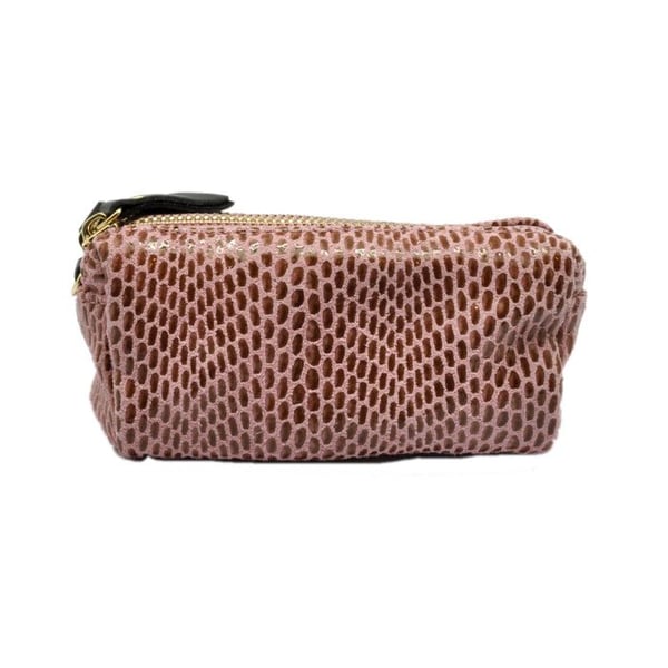 Kollektion CMLPB - Liten necessär i läder Vintagerosa