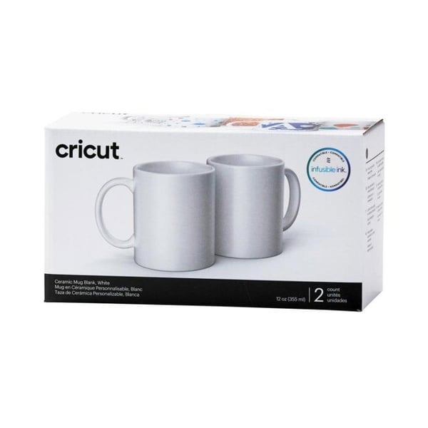 Keramikkopp - Cricut - 12oz - Pakke med 2 - Kompatibel med Infusible Ink - Tåler oppvaskmaskin