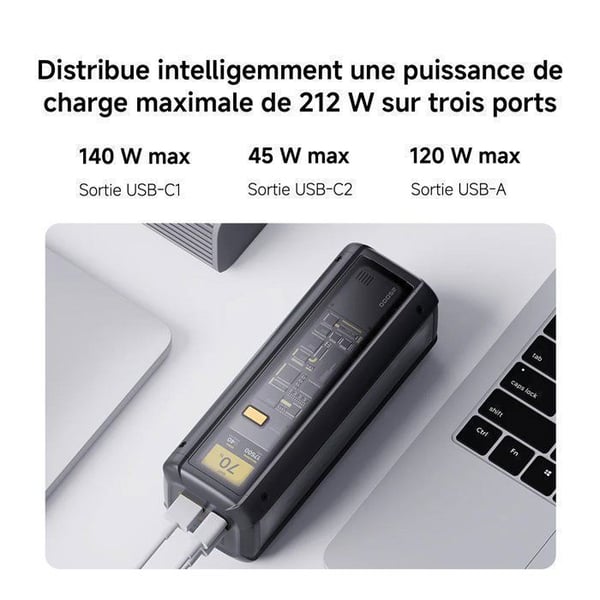 XIAOMI 212W HyperCharge Power Bank 25000mAh Svart 25000mAh - Extern Batteri - Ultra-Stor kapacitet med Färgskärm -