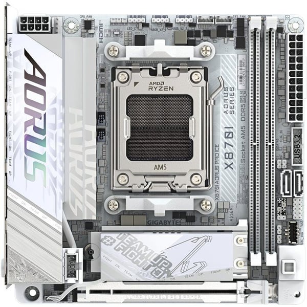 Moderkort - GIGABYTE - X870I AORUS PRO ICE - Mini-ITX-format - Chipset AMD X870 - DDR5 & PCIe 5.0 - WiFi 7