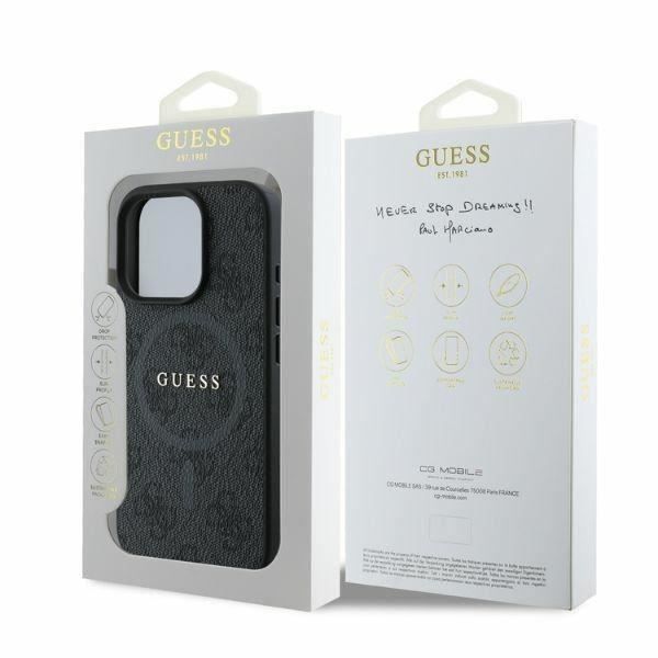 Etui - GUESS - 4G Ring Classic Logo - MagSafe - iPhone 16 Pro - Sort