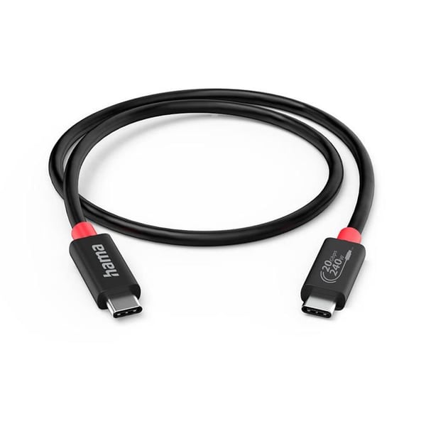 USB-C-kabel - HAMA - USB 4.0 Gen2 - 20 Gbit/s - 240W - 2,0m Svart