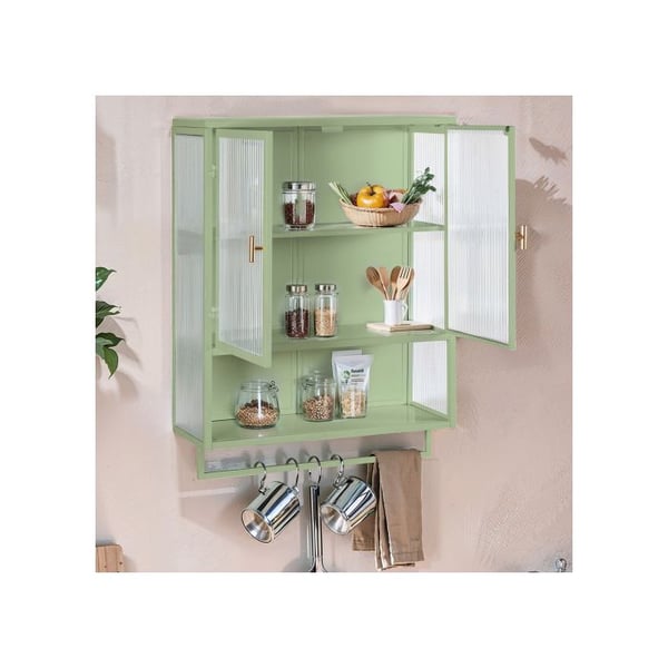 Nutidsskap - MUVOE - Hög buffé - 2 dörrar - Grön - Härdat glas
