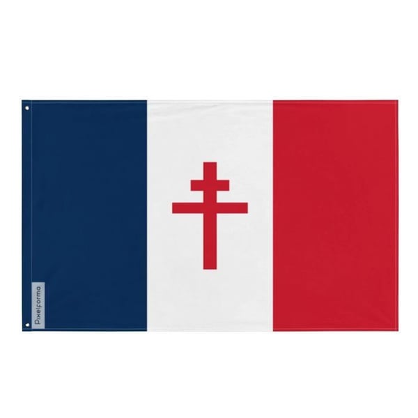 Flagga för det fria Frankrike – 96 x 144 cm – Slitstark polyester – 2 ögla i metall – Inomhus / Utomhus – Pixelforma
