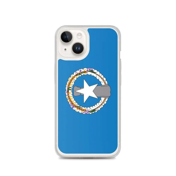 Mobilskal – Nordmarianernas flagga – Kompatibel med iPhone 14 – Mjuk etui – Slitstark och stöttålig – Pixelforma
