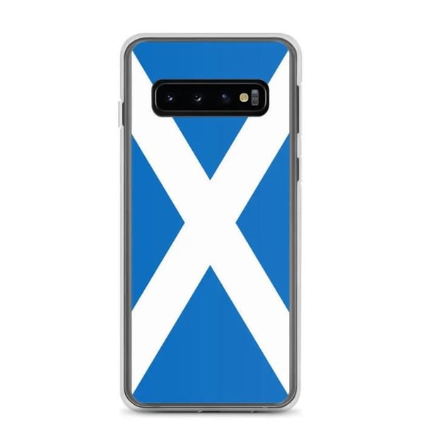 Mobilskal – Skottlands flagga – Kompatibel med Samsung Galaxy S10 – Mjukt skal – Stöttålig och chockresistent – Pixelforma