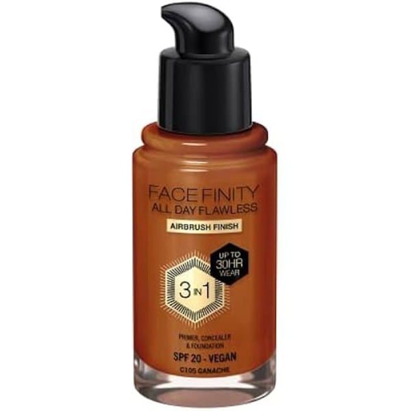 Foundation - MAX FACTOR - Facefinity All Day Flawless - Shade C105-ganache - 30 ml - Alla hudtyper