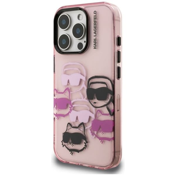 Coque - KARL LAGERFELD - iPhone 16 Pro Max - Rosa - K-C huvudmönster - Mjuk