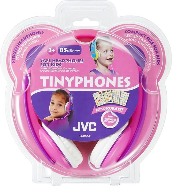 JVC HA-KD7-P-E Rosa och lila Tinyphone-hörlurar för barn