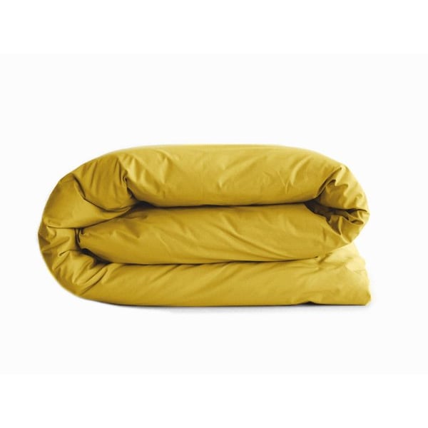 Duvetöverdrag "Manoir" i ren kammad percale 80 trådar/cm² Vent du sud - Senap - Duvetöverdrag 240 x 220