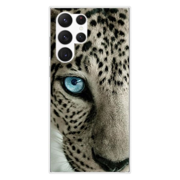 Tryckt silikonfodral kompatibelt Samsung Galaxy S23 Ultra Leopard Eye