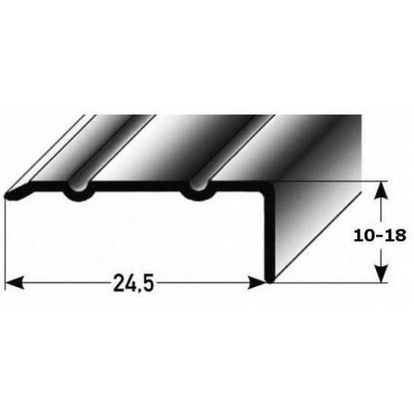 PROVISTON Hörnlist i anodiserad aluminium bronsljus l 24,5 mm H 10 mm L 2700 mm Genomgående hål