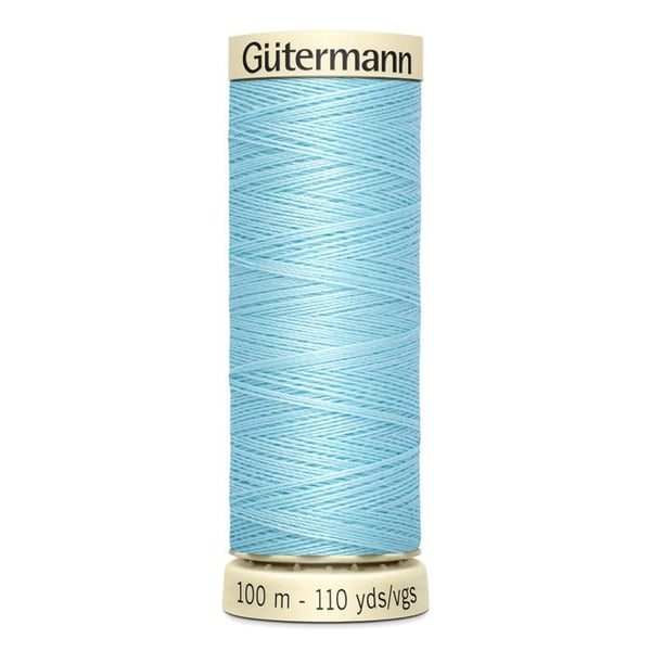 Pack av 5 spolar 100m Tråd 100% polyester Gutermann Ref 788988 - Att 195 - ljusblå