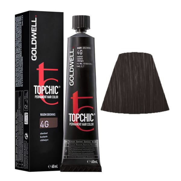 Goldwell Topchic Warm Browns 4G Chestnut Permanent Hårfärg 60ml.