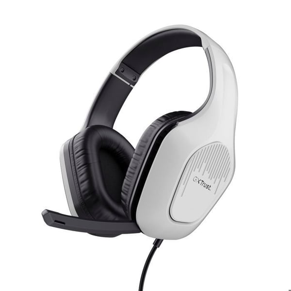 Trust Gaming GXT 415 Zirox Lightweight Wired Gaming Headset för PC, Xbox, PS4, PS5, Switch, 3,5 mm Jack, med Mic - Vit