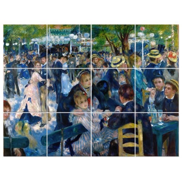 Legendarte - Flerpanelsmålning Bal Du Moulin De La Galette - Pierre Auguste Renoir cm. 150x200 (12 paneler)