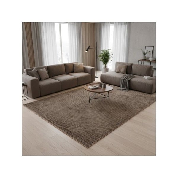 Inomhusmatta - MELIS HOME - Skulpterade geometriska mönster - 140x200 cm - Brun - Oeko-Tex certifierad