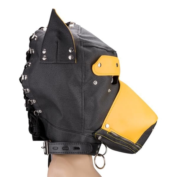 BDSM Cagoule Doberman för Puppy Play Kinky - Gul