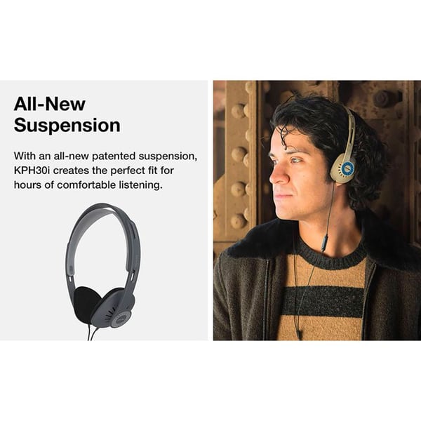 Hörlurar med sladd och mikrofon, On Ear öppna hörlurar, Jack 3.5 mm KOSS KPH30iK svart